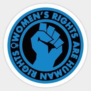 Women's Rights are Human Rights (blue inverse) Sticker